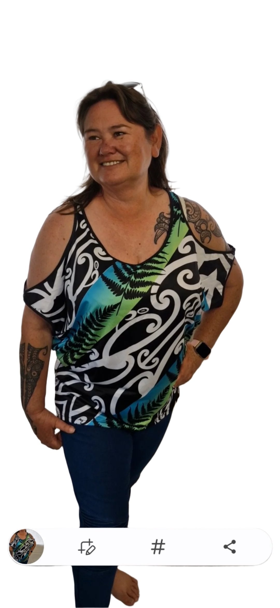 Elegant and comfortable Māia Breeze Blouse with traditional Māori design details