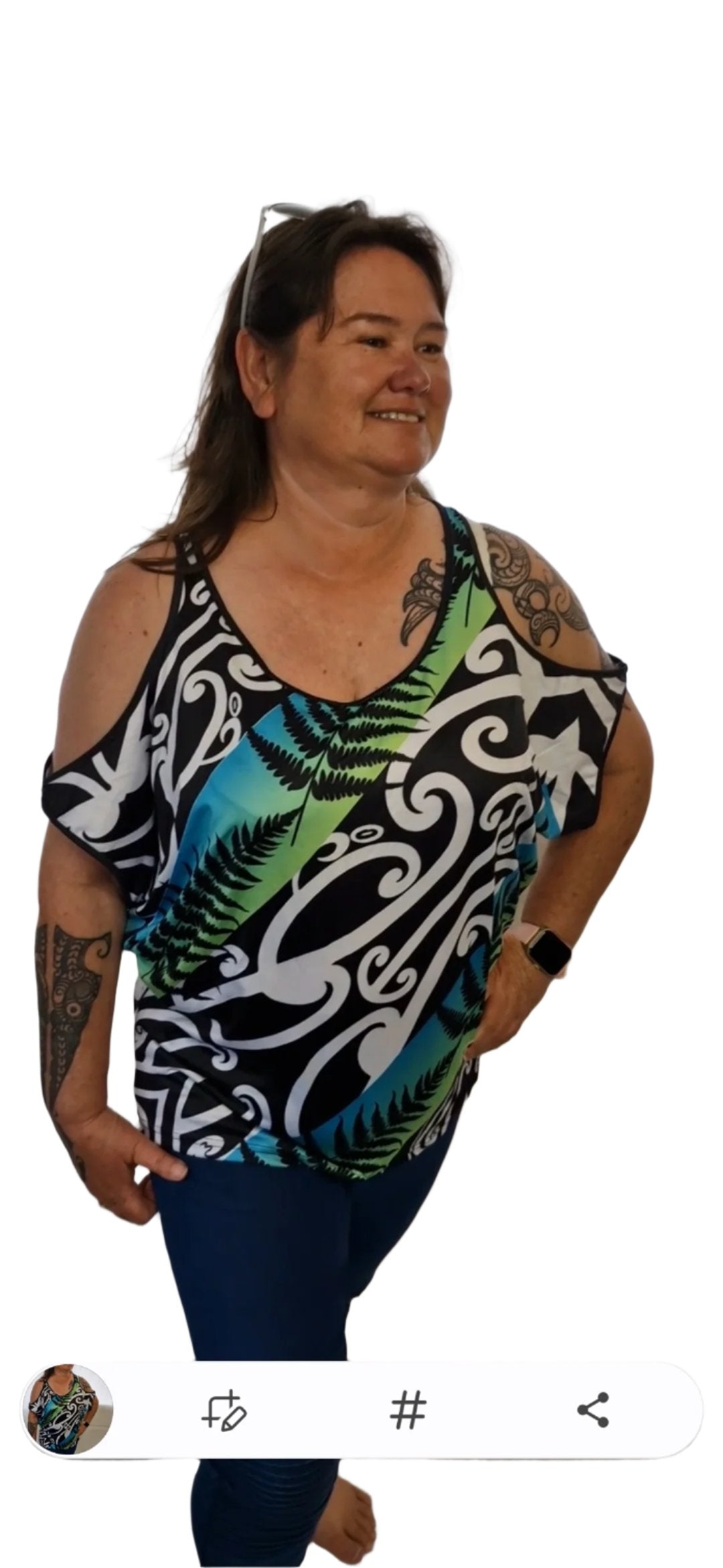Elegant and comfortable Māia Breeze Blouse with traditional Māori design details