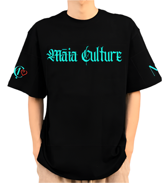 Māia Unisex Embroidered T-Shirt featuring Māori-inspired brand design and embroidery